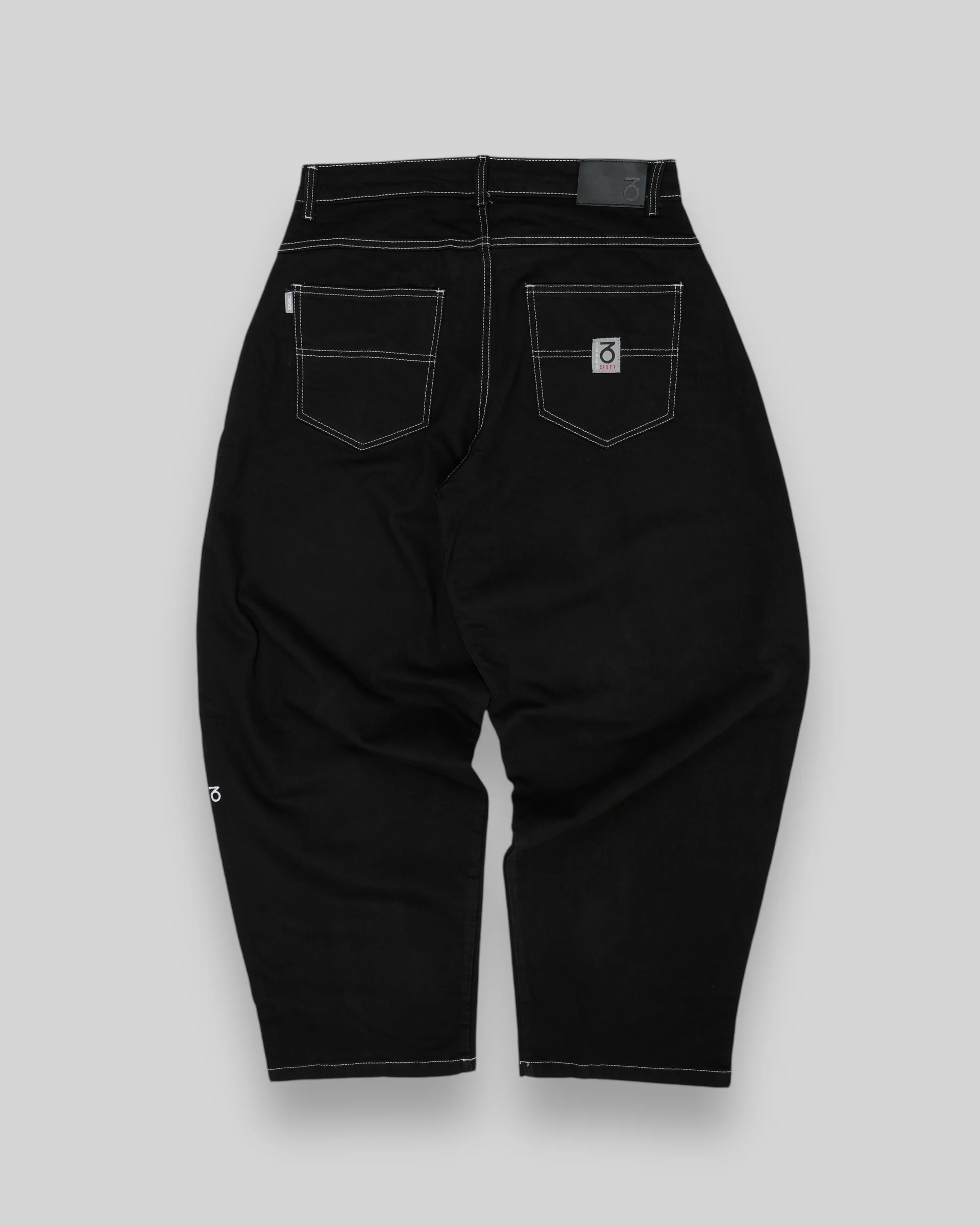 Balloon Fit 5 Pocket Denim Jeans (Black/White) - Image 4