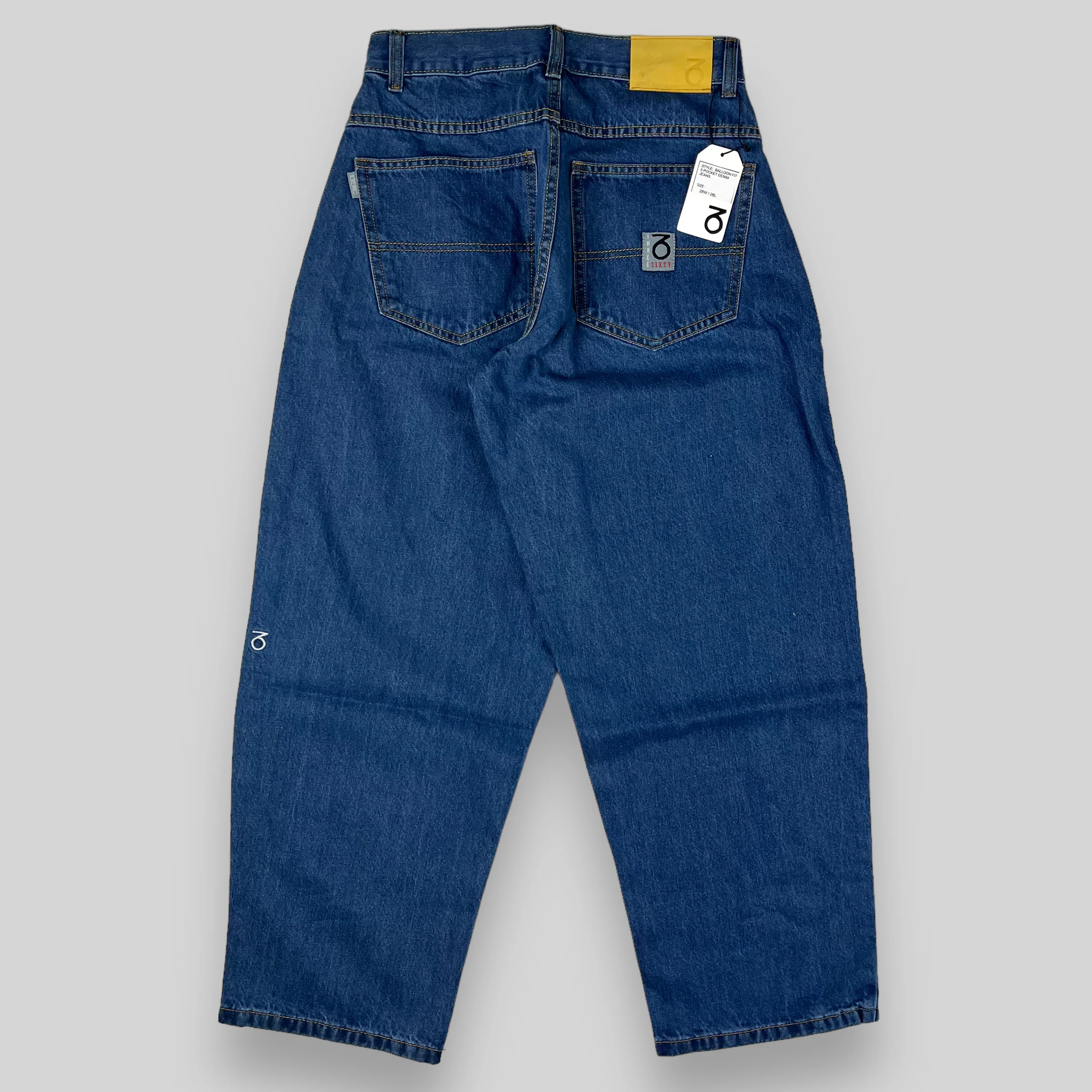 Balloon Fit 5 Pocket Denim Jeans (Mid Stonewash Blue) - Image 10