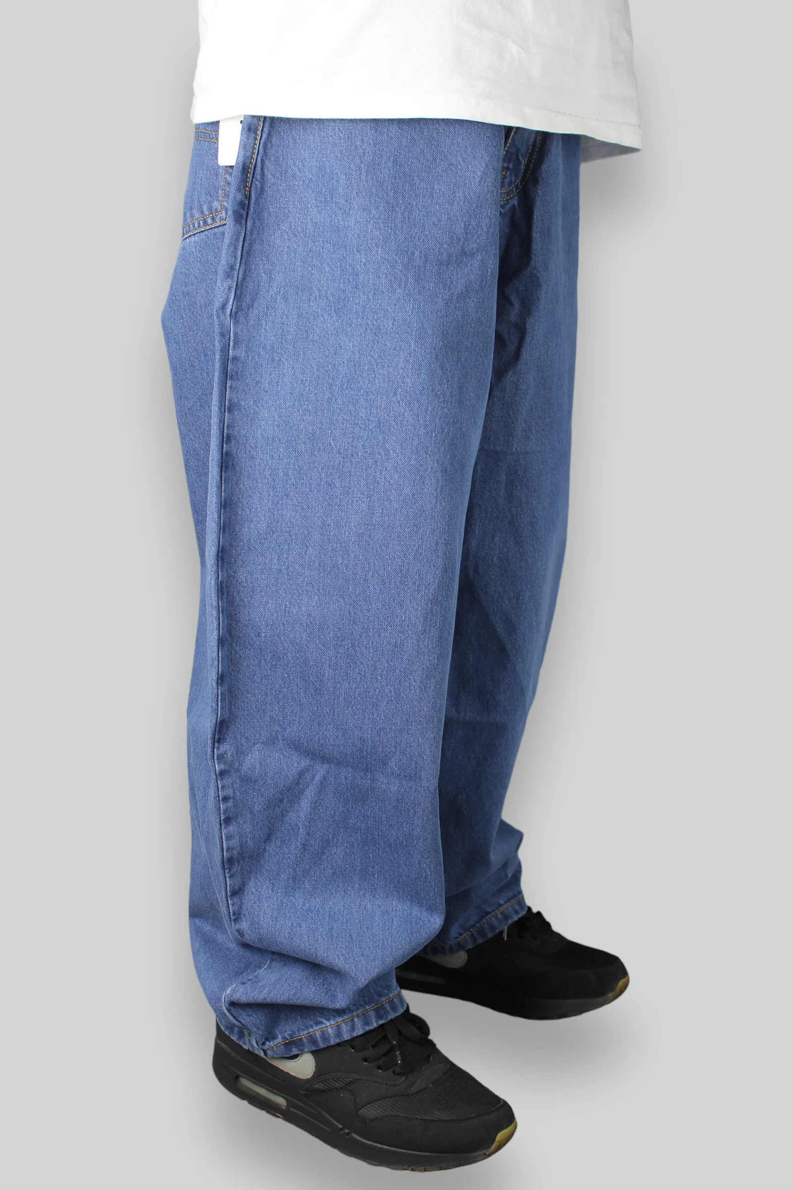 Balloon Fit 5 Pocket Denim Jeans (Mid Stonewash Blue) - Image 5