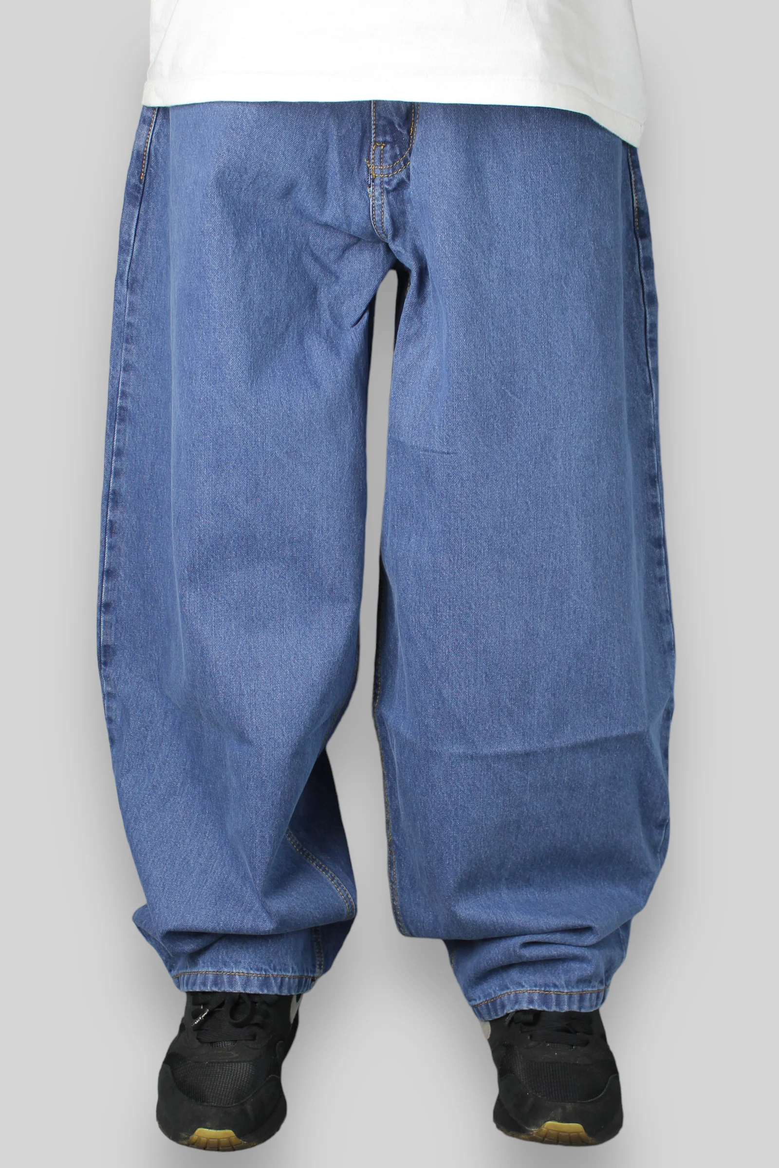 Balloon Fit 5 Pocket Denim Jeans (Mid Stonewash Blue) - Image 6