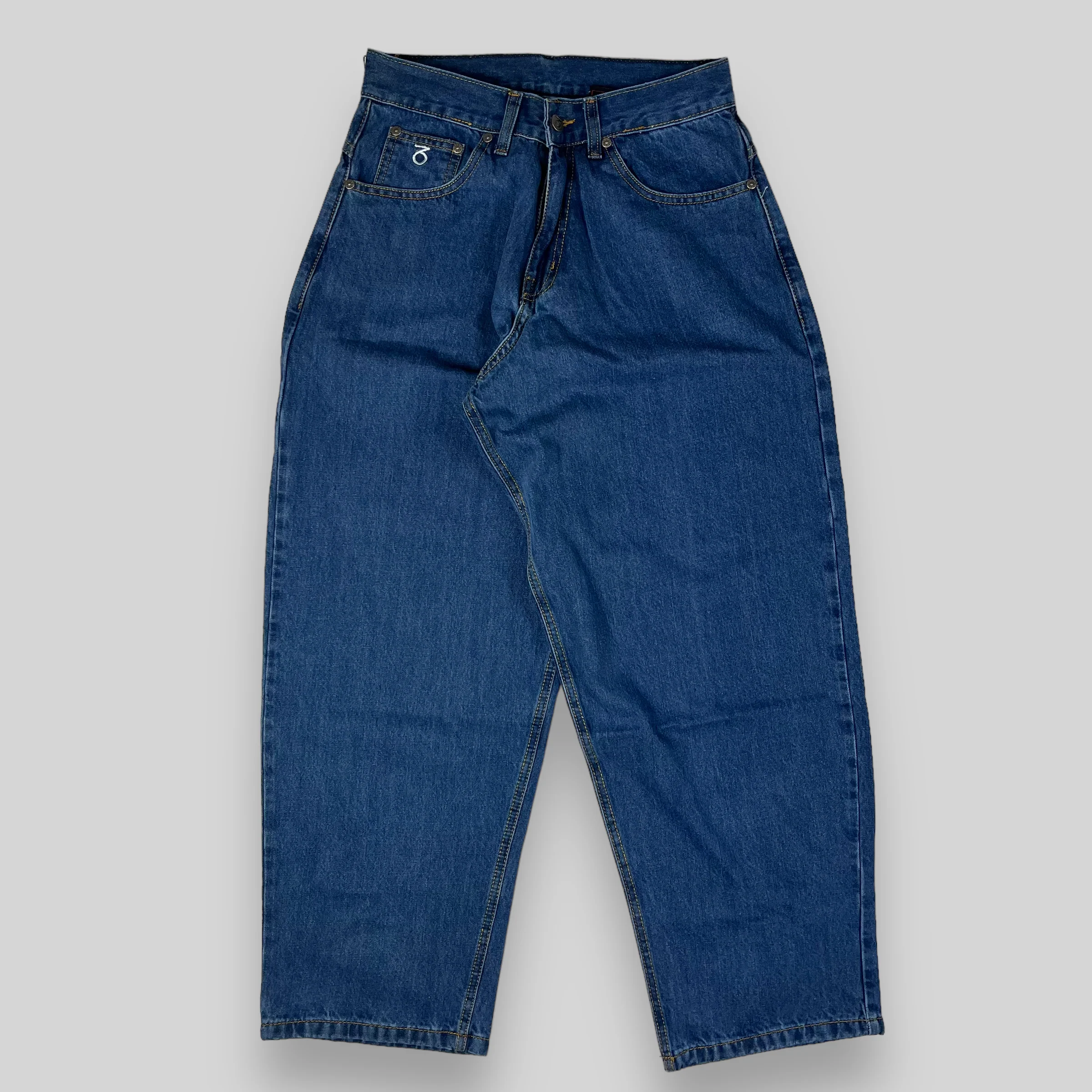 Balloon Fit 5 Pocket Denim Jeans (Mid Stonewash Blue) - Image 9