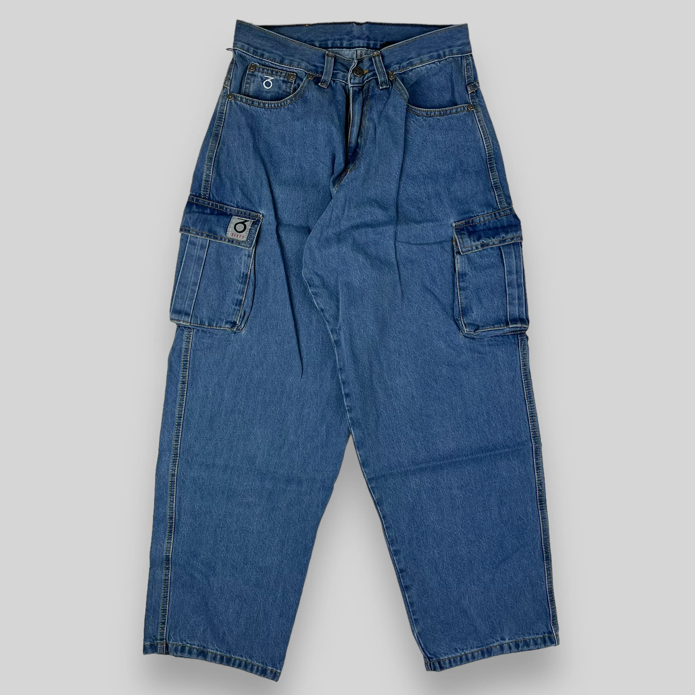 Balloon Fit Cargo Denim Pants (Stonewash Blue) - Image 6