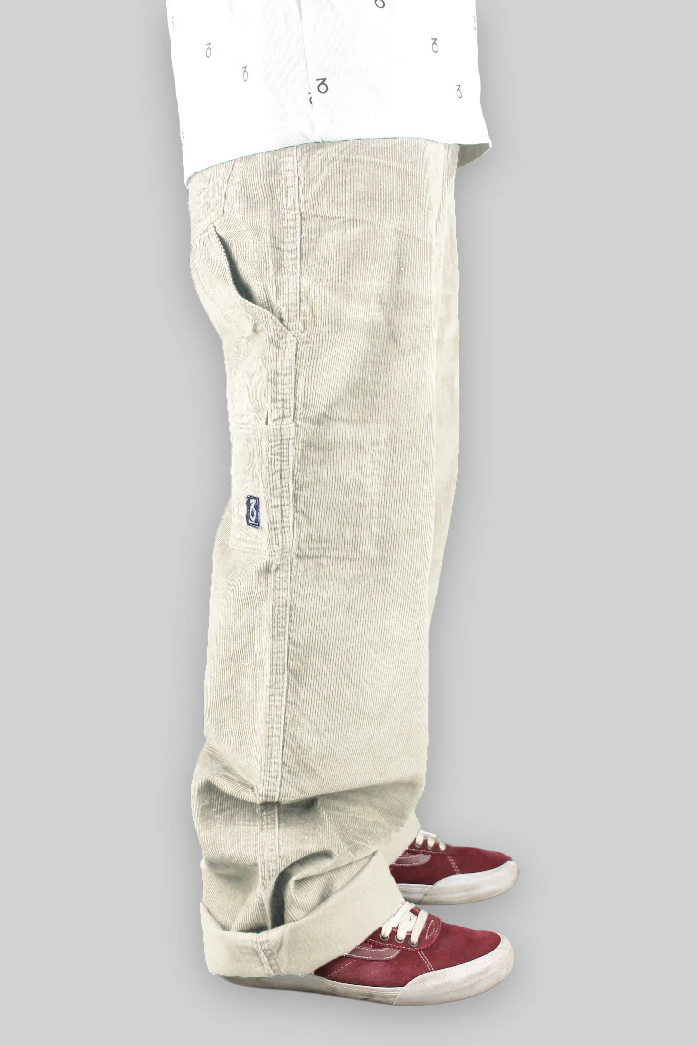 Carpenter Loose Fit Cord Trousers (Cream) - Image 3