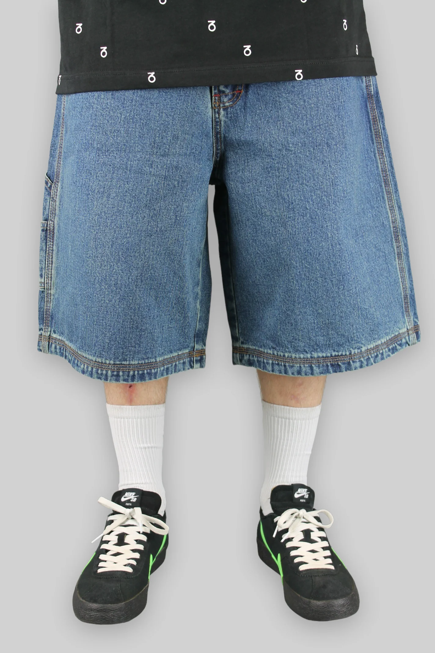 Carpenter Loose Fit Denim Shorts (Dirty Mid Blue) - Image 3