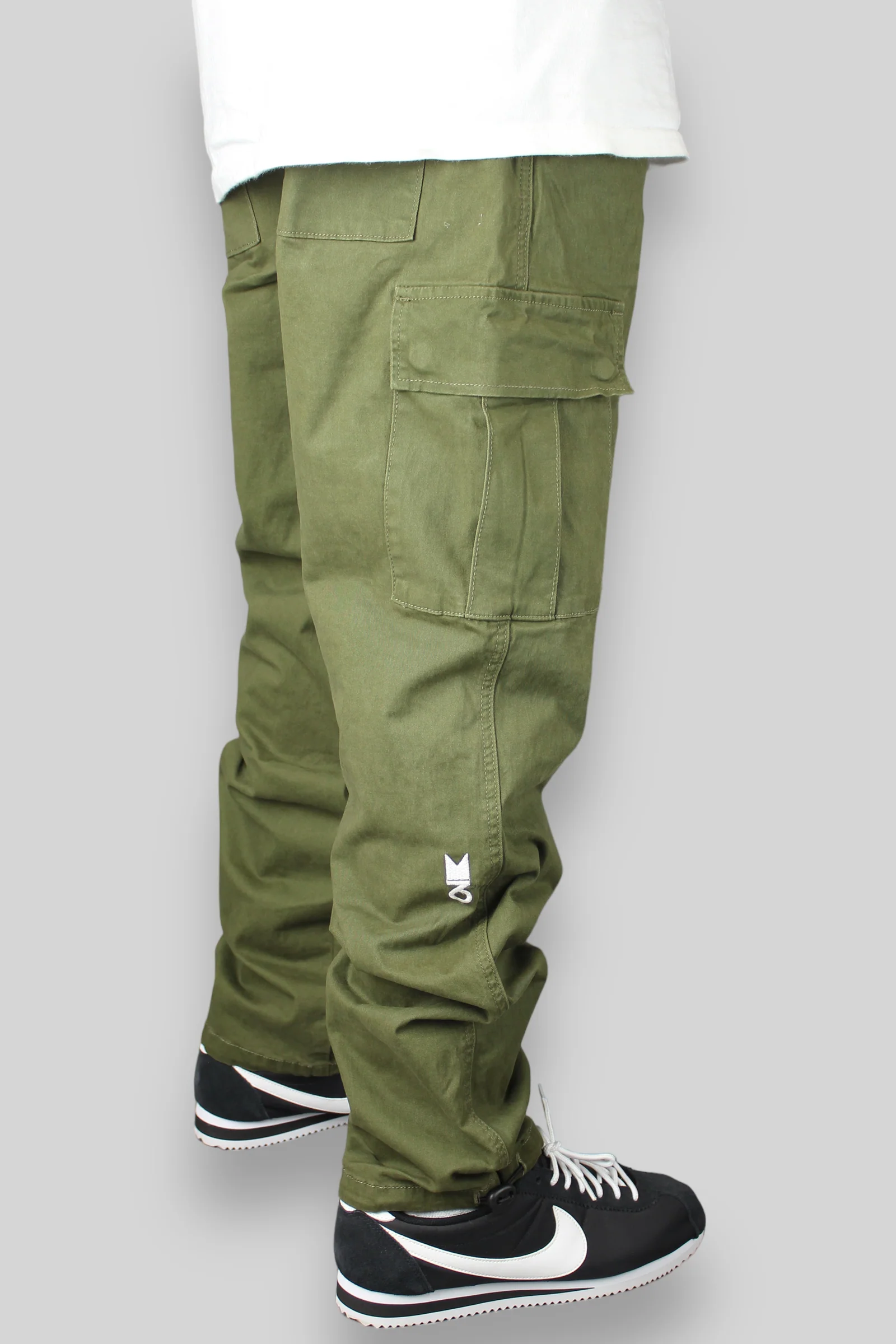 Hop King x 360 Slim Straight Cargo Pants (Olive) - Image 3