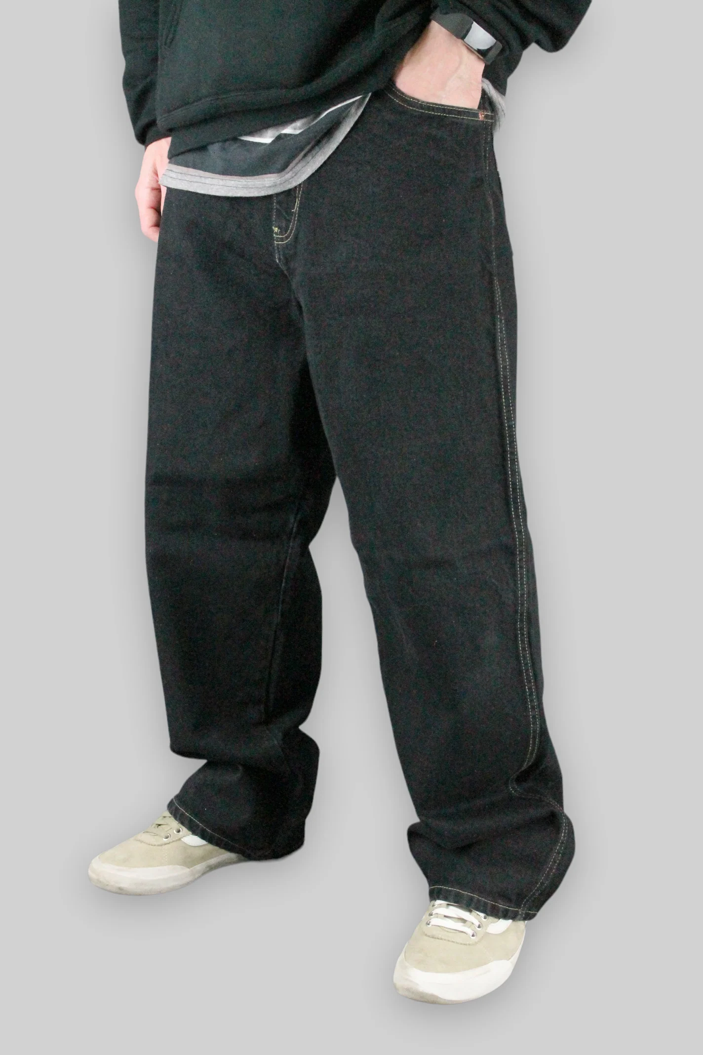 Youths 253 Carpenter Loose Fit Denim Jeans (Black) - Image 3
