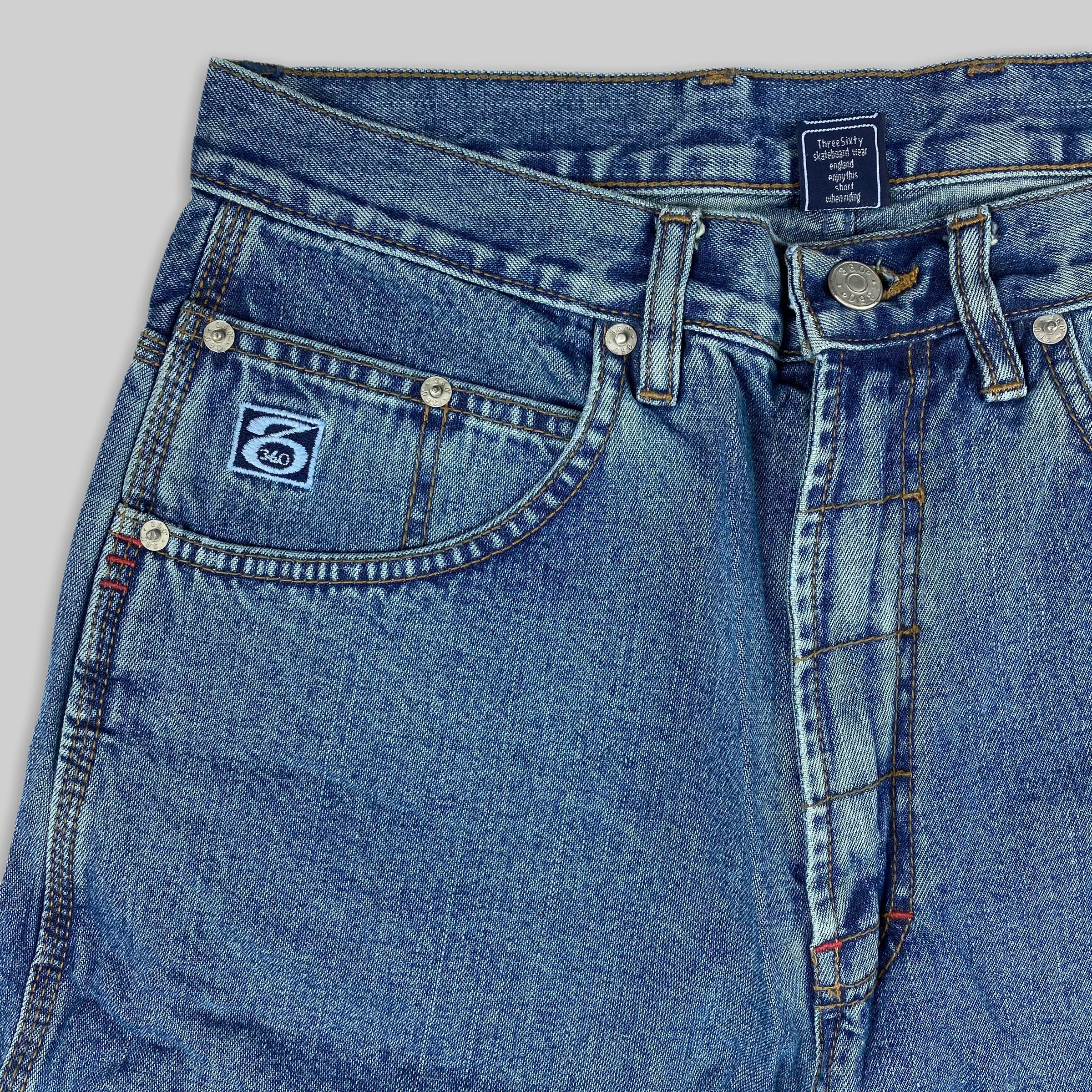 Youths Carpenter Loose Fit Denim Shorts (Dirty Mid Blue) - Image 6