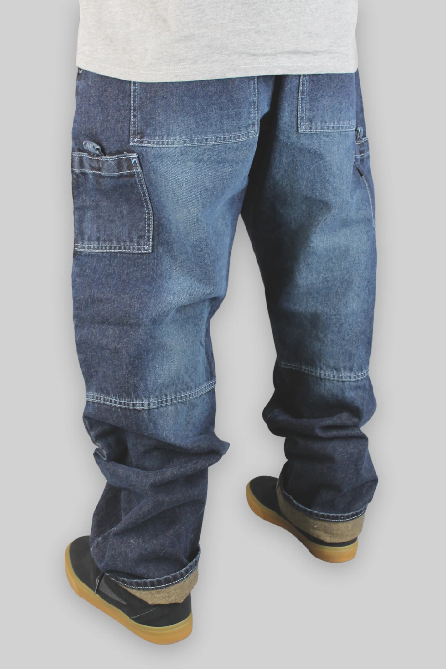 M720 Utility Loose Fit Denim Jeans (Faded Dark Washed Blue) - Image 3