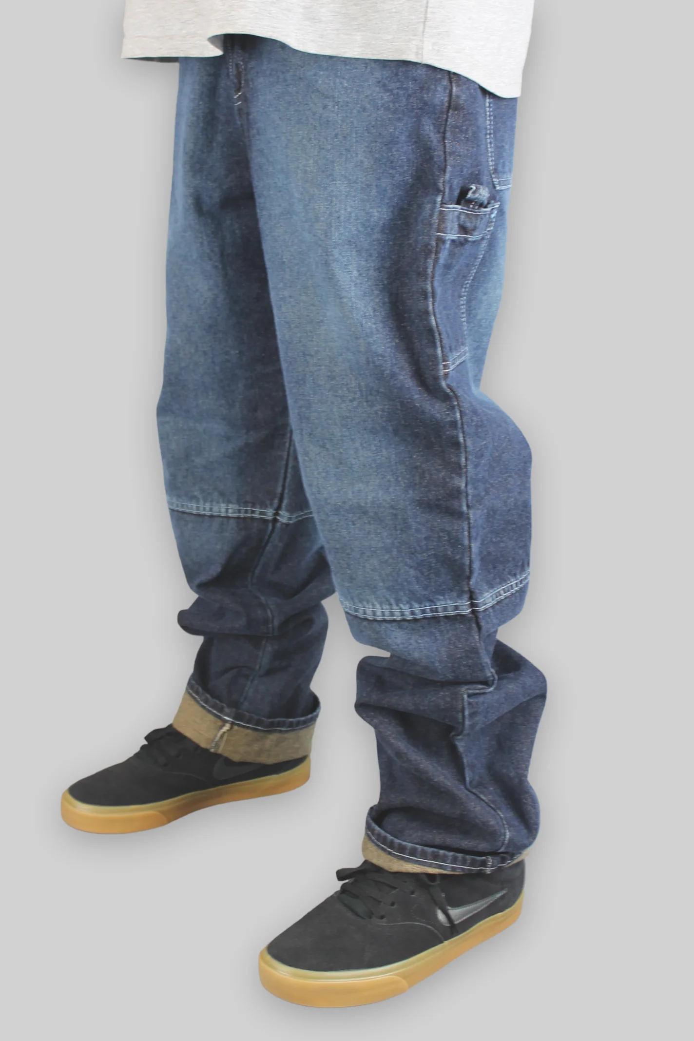 M720 Utility Loose Fit Denim Jeans (Faded Dark Washed Blue) - Image 4