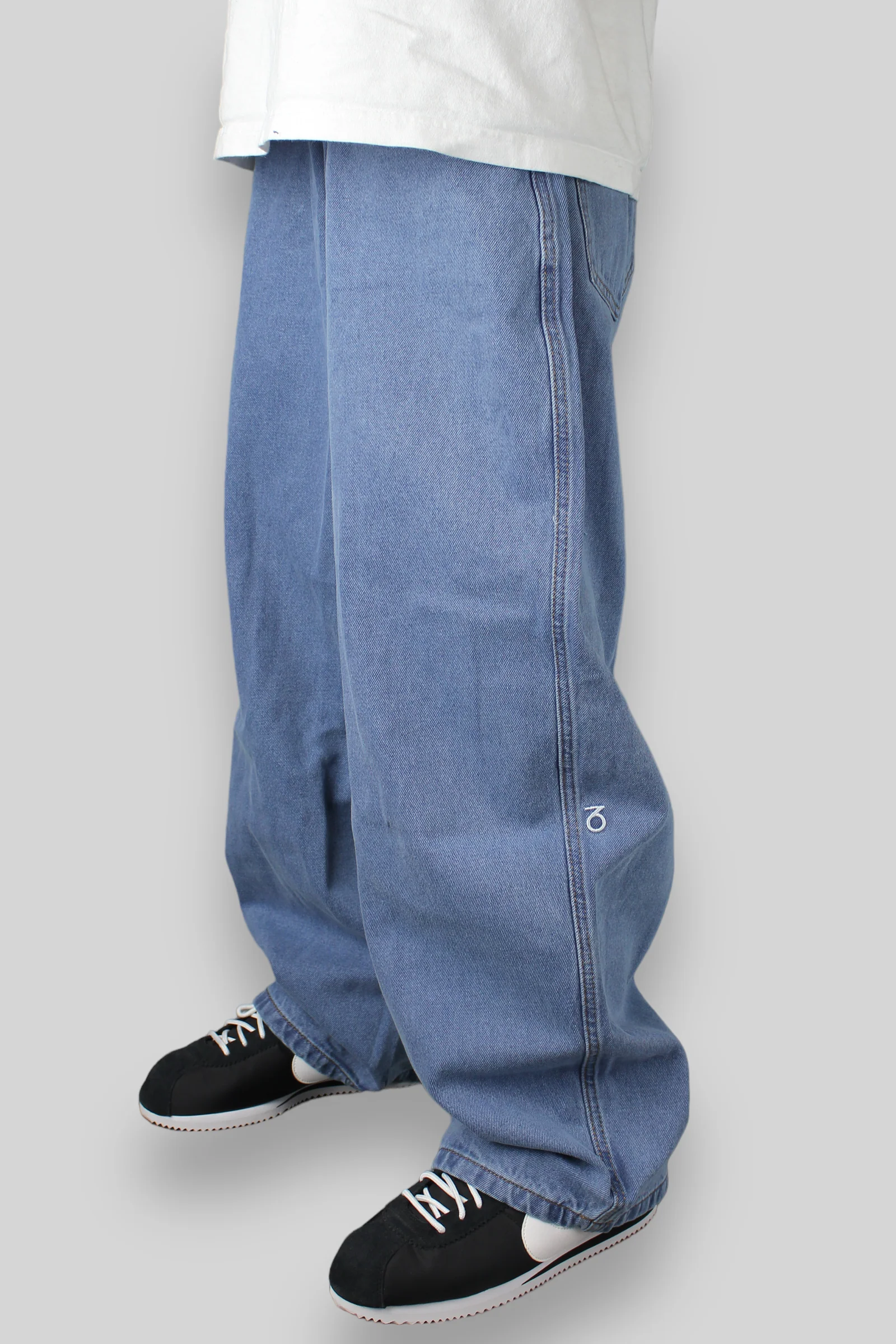 OG Baggy Fit 5 Pocket Denim Jeans (Lightwash Blue) - Image 7