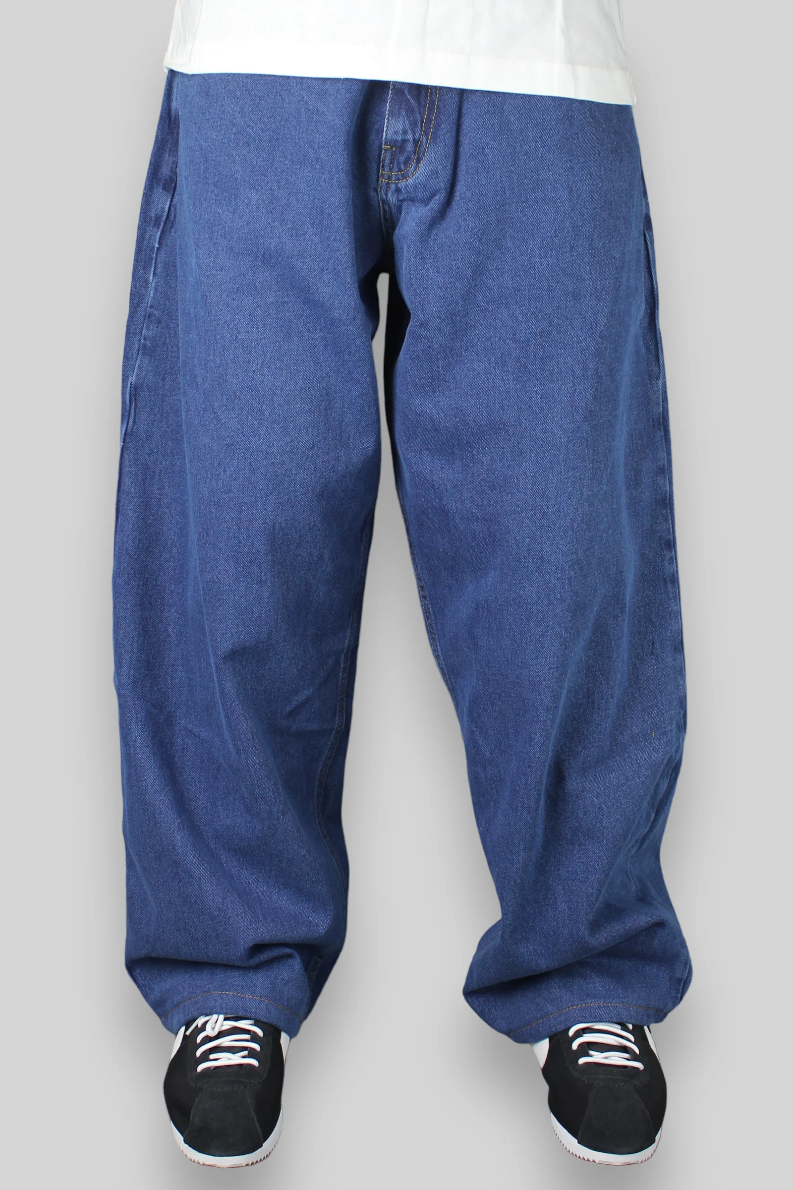 OG Baggy Fit 5 Pocket Denim Jeans (Mid Stonewash Blue) - Image 3