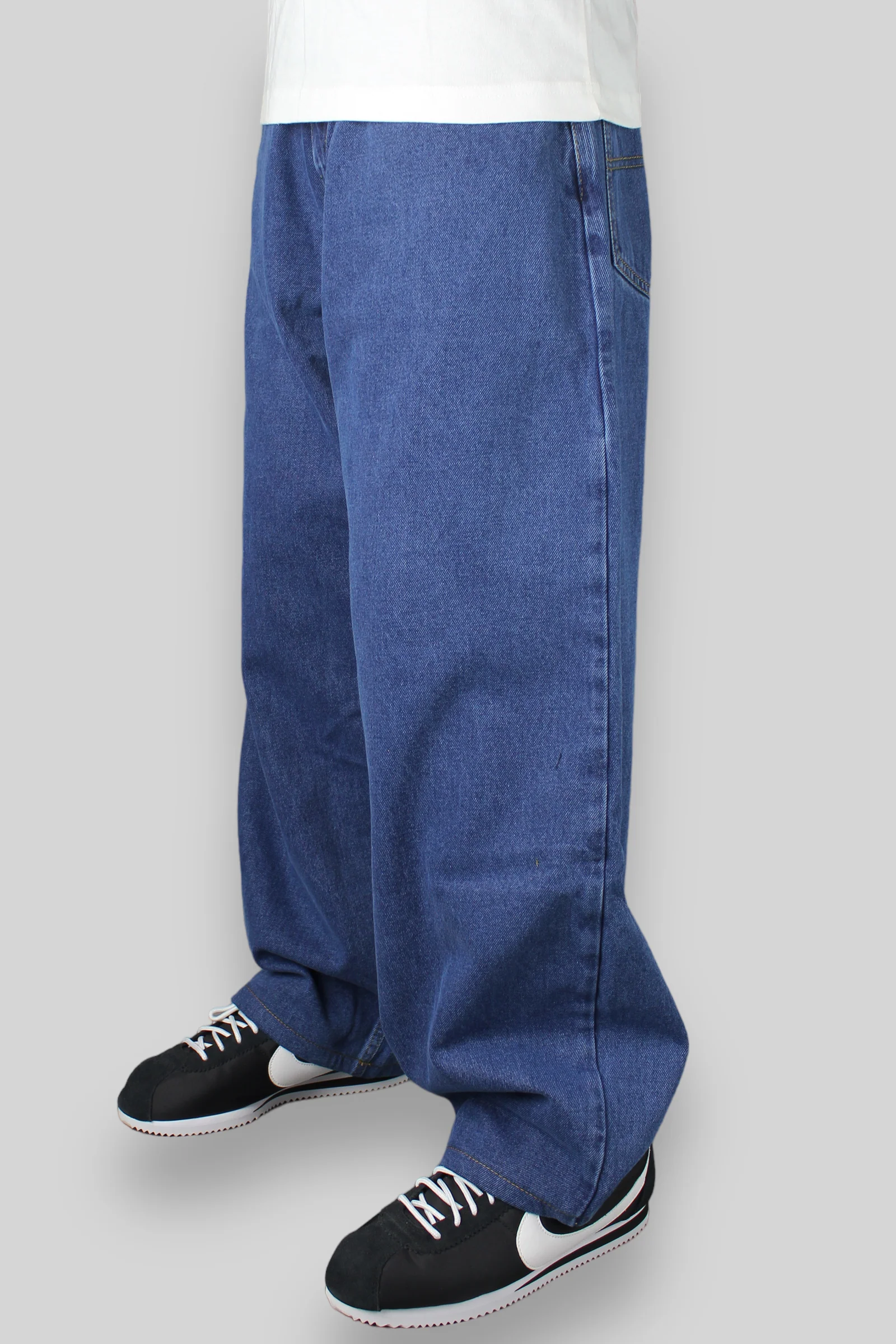 OG Baggy Fit 5 Pocket Denim Jeans (Mid Stonewash Blue) - Image 4