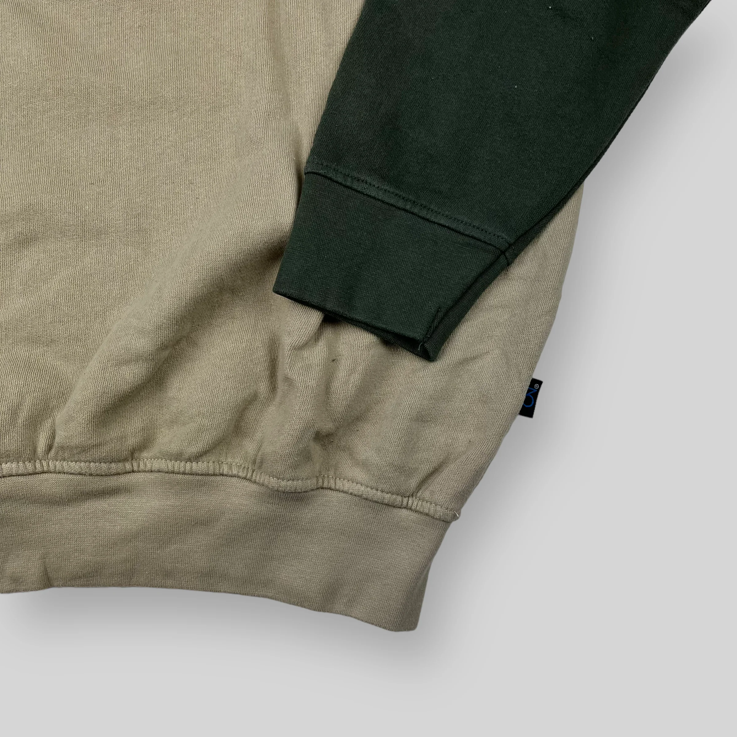 Split Two Tone Sweatshirt (Olive/Beige) - Image 3